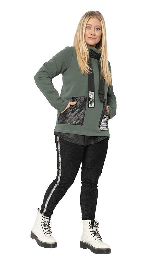 Outfit Sweatpullover oliv