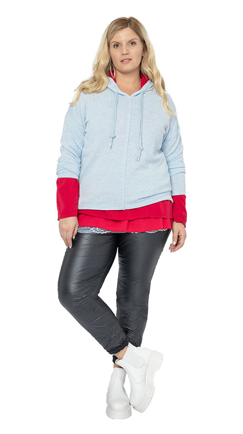 Outfit Strickpullover eiskristall mit rot