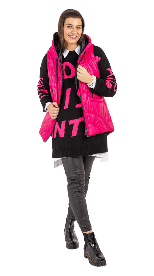 Outfit Steppweste pink flash